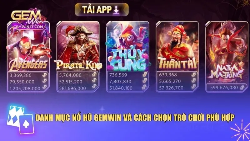 Nổ Hũ Gemwin Nổ hũ Gemwin cung cấp nhiều thể loại trò chơi