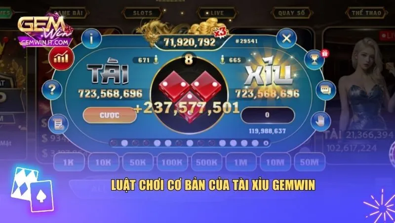 Luật chơi cơ bản của tài xỉu Gemwin